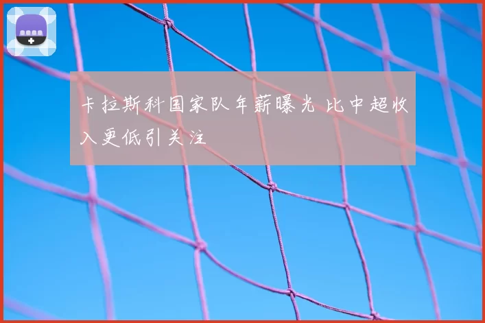 卡拉斯科国家队年薪曝光 比中超收入更低引关注